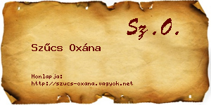 Szűcs Oxána névjegykártya